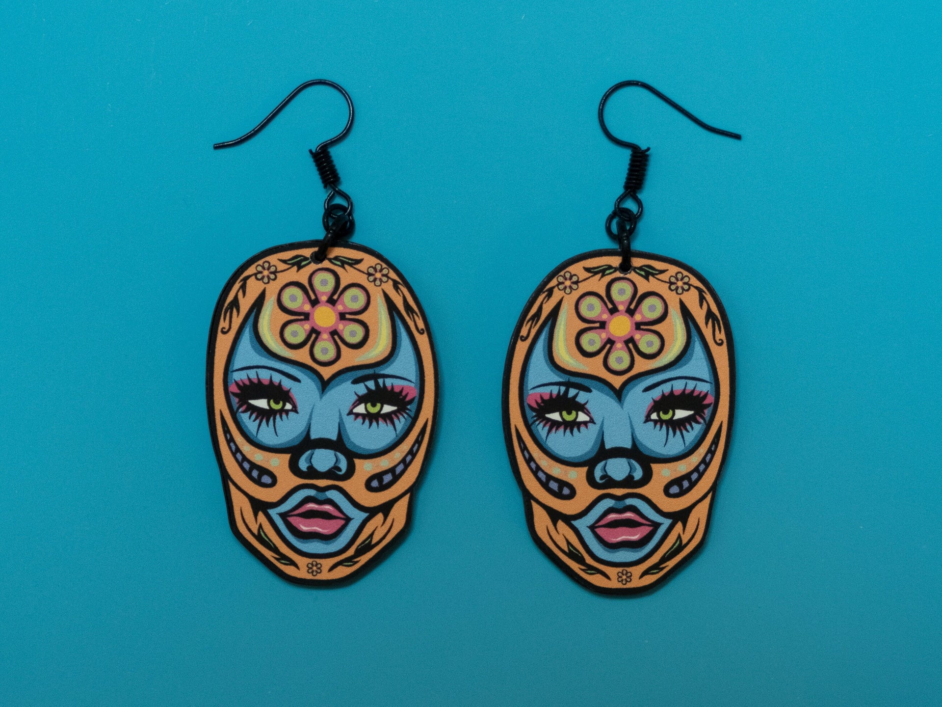 Handmade Original Luchadora Badass Nacho Libre Lightweight Plastic Earrings