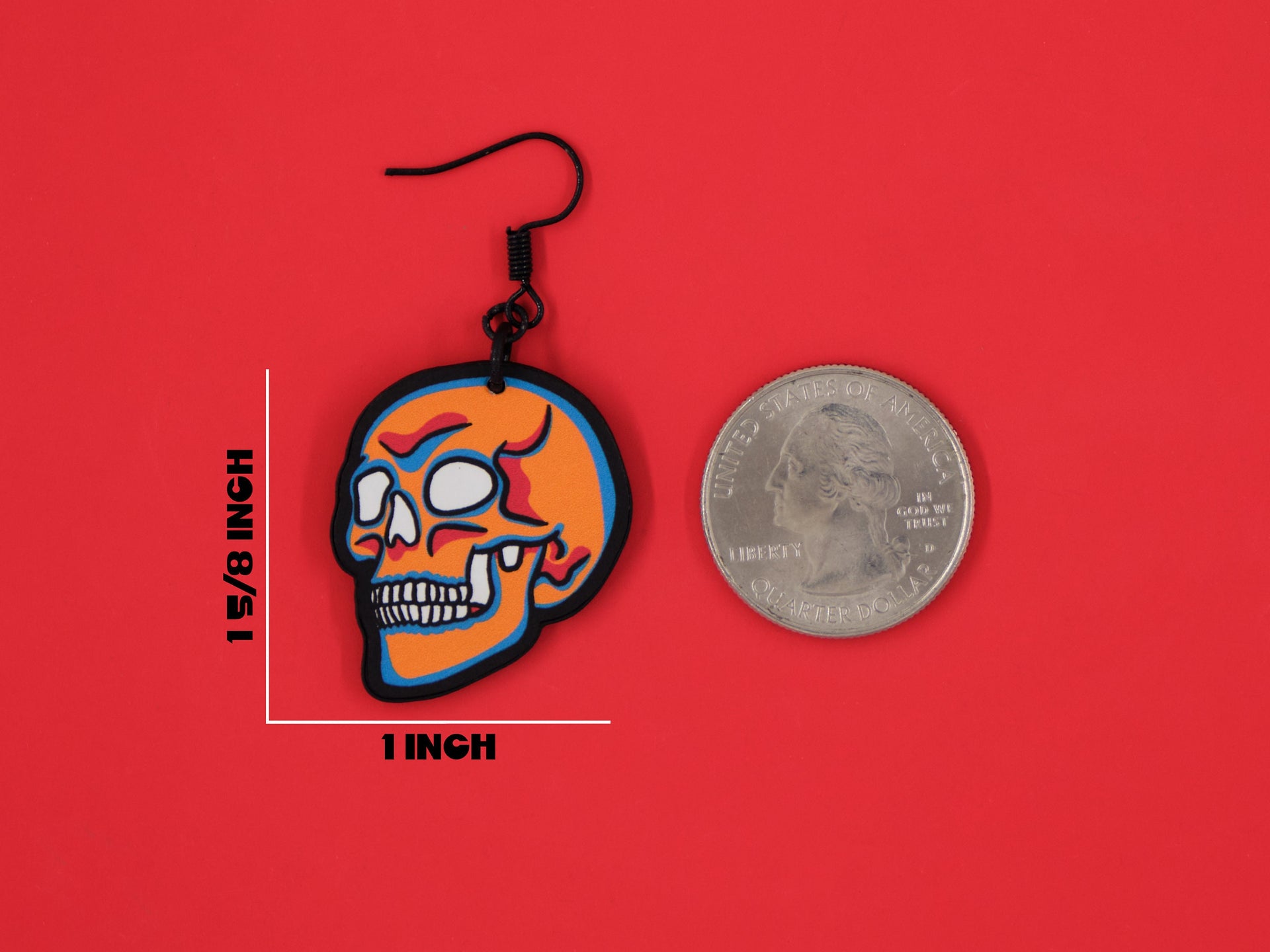 Handmade Original Pretty and Punk Skull Lightweight Plastic Earrings