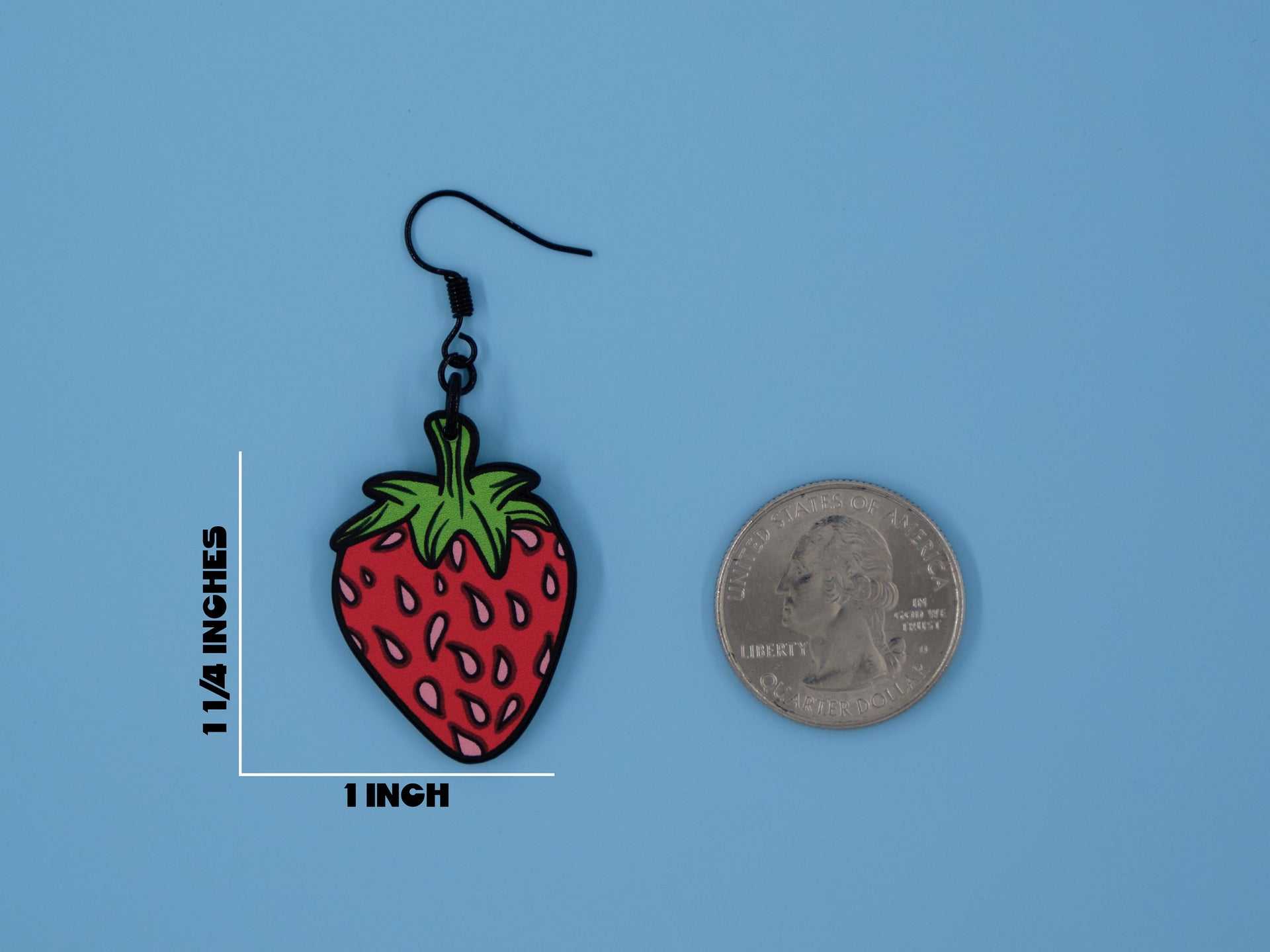 Handmade Original Mini Large Juicy Strawberry Lightweight Plastic Earrings