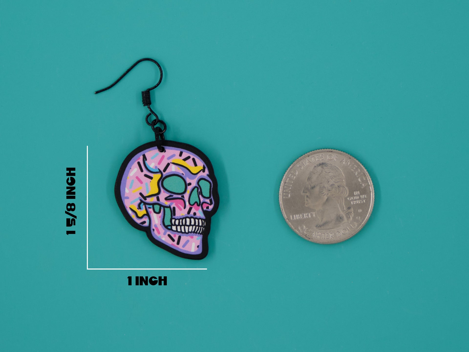 Handmade Original Mini Pretty and Punk Skull Lightweight Plastic Earrings