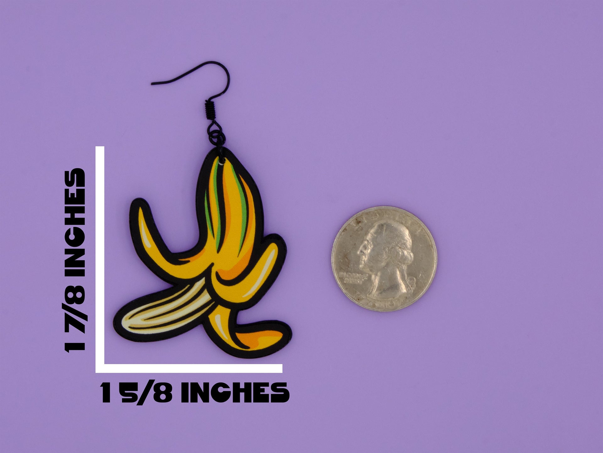 Handmade Original Banana Weird Statement Earrings Spring Summer Lightweight Plastic Earrings