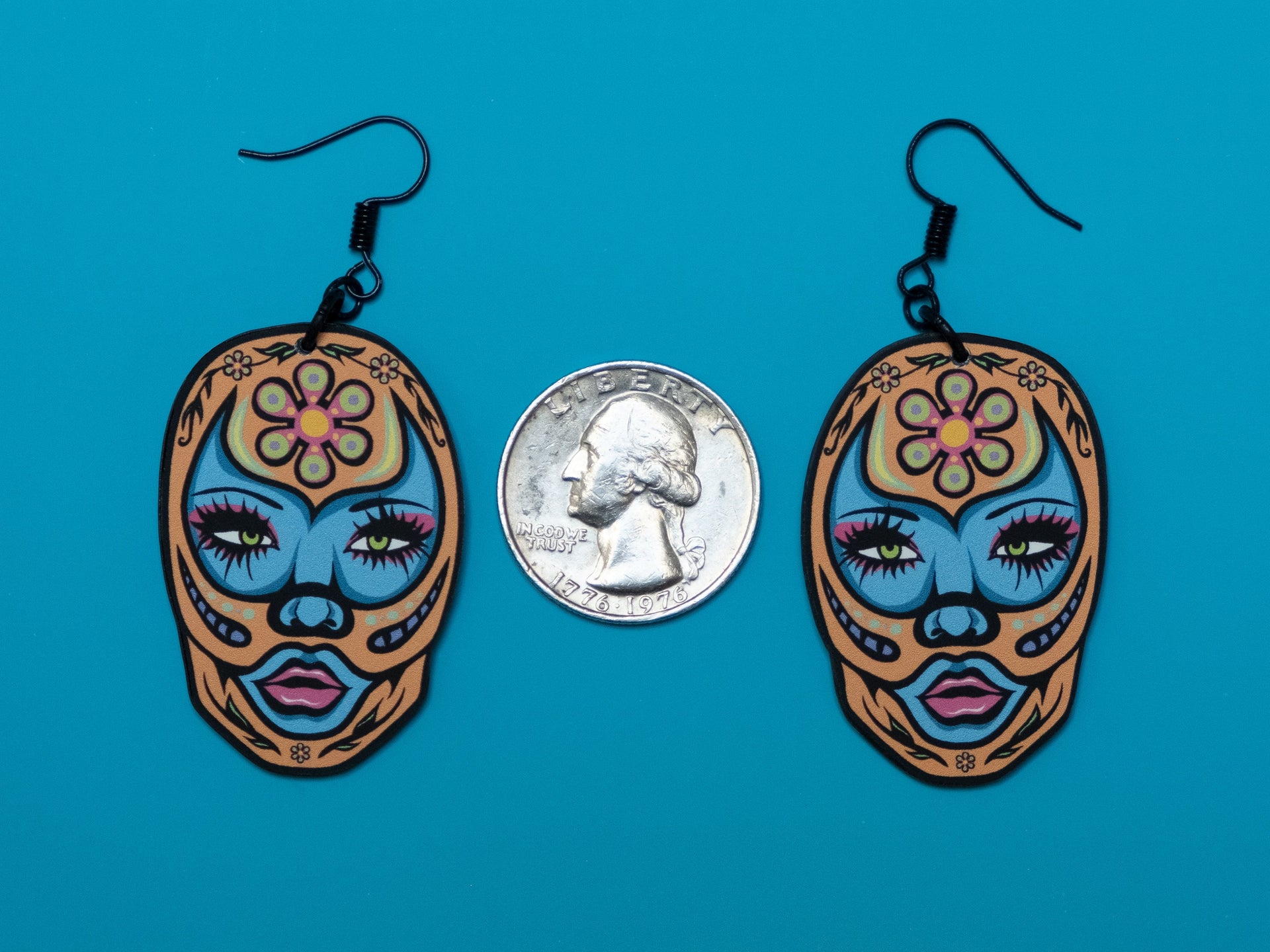 Handmade Original Luchadora Badass Nacho Libre Lightweight Plastic Earrings