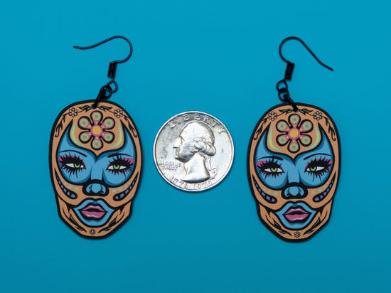 Handmade Original Luchadora Badass Nacho Libre Lightweight Plastic Earrings