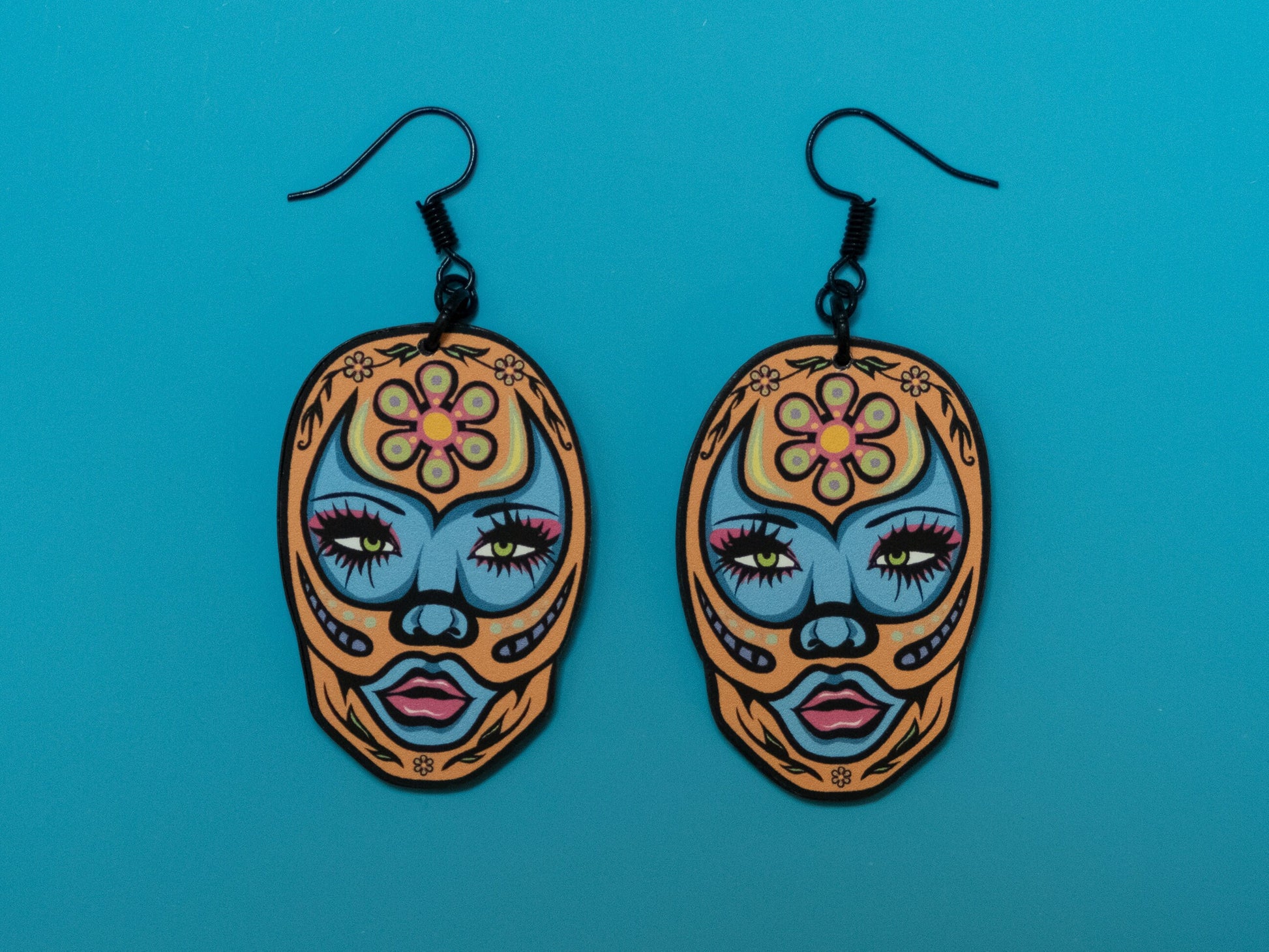Handmade Original Luchadora Badass Nacho Libre Lightweight Plastic Earrings