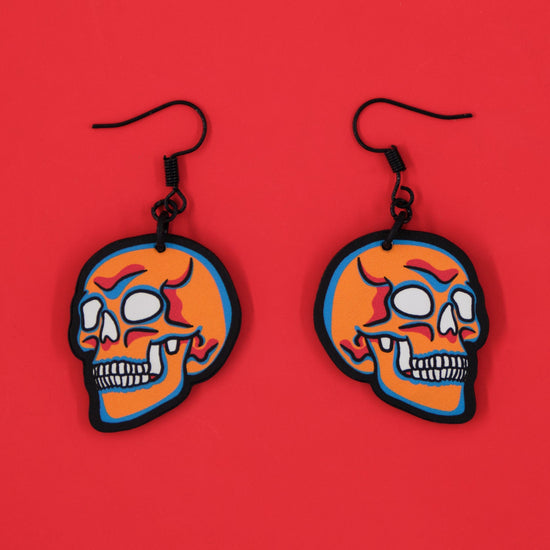 Handmade Original Pretty and Punk Skull Lightweight Plastic Earrings