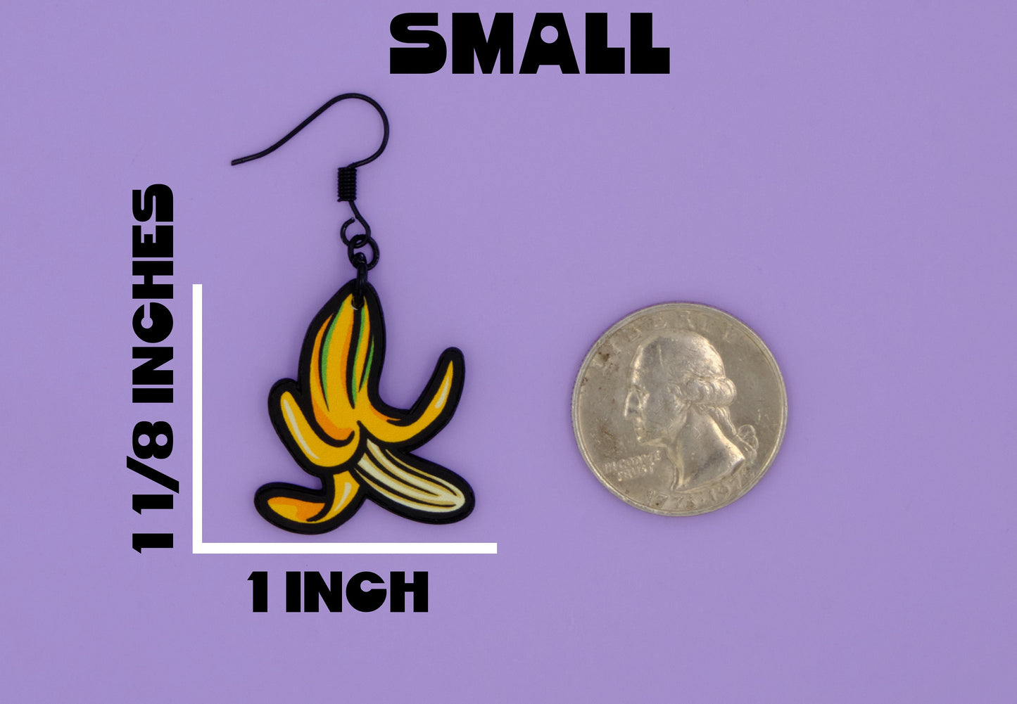 Handmade Original Banana Weird Statement Earrings Spring Summer Lightweight Plastic Earrings