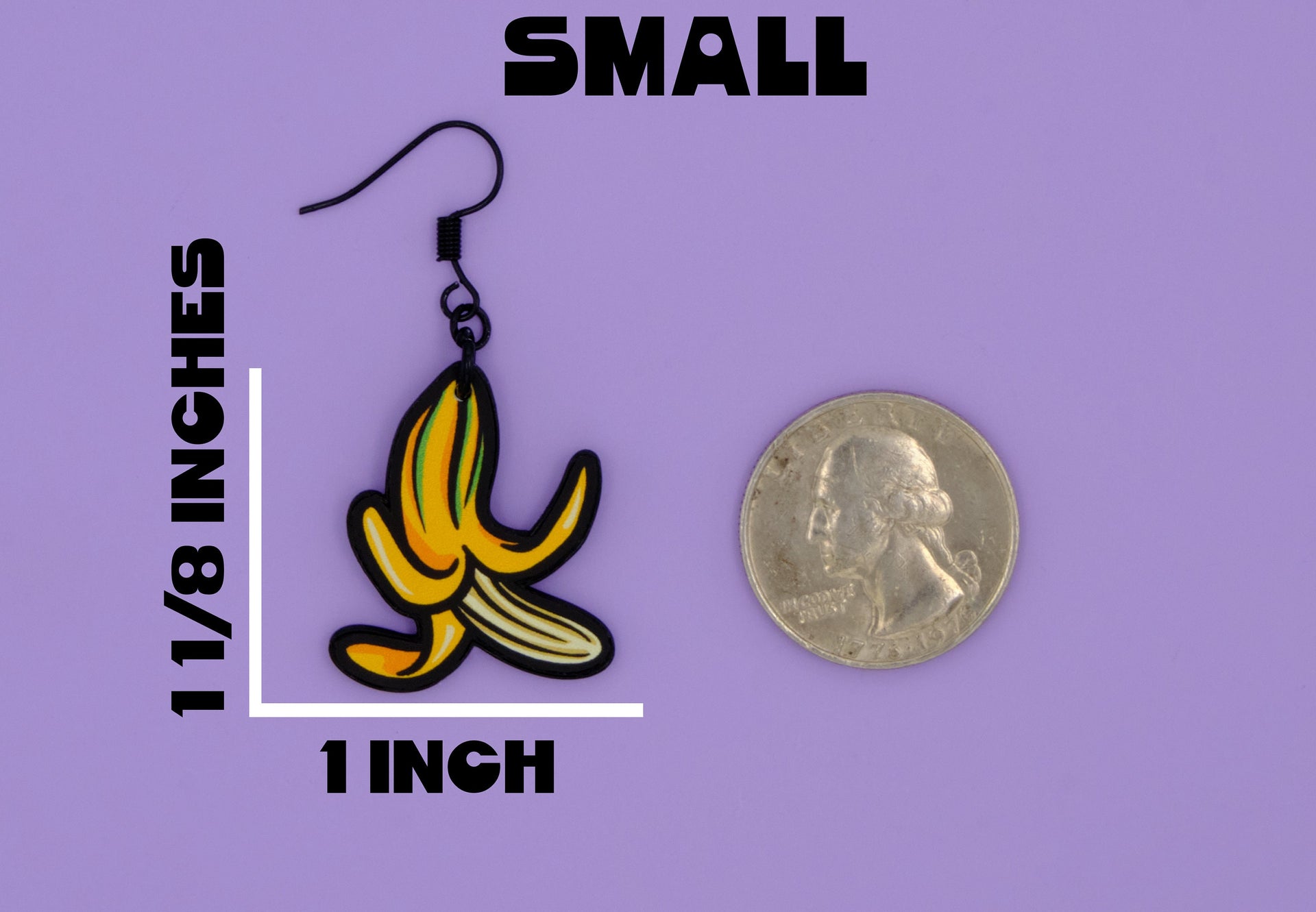 Handmade Original Banana Weird Statement Earrings Spring Summer Lightweight Plastic Earrings