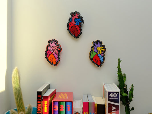 Handmade Wall Art Decor Original Tattoo Inspired Anatomical Heart Weird Statement Lightweight Plastic Wall Hanging