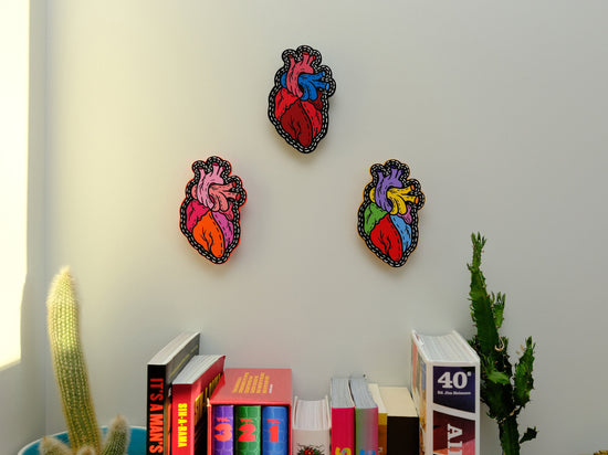 Handmade Wall Art Decor Original Tattoo Inspired Anatomical Heart Weird Statement Lightweight Plastic Wall Hanging