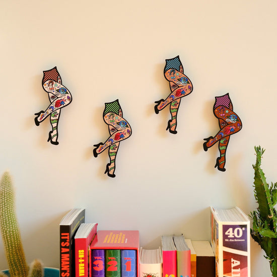 Handmade Wall Art Decor Original Tattoo Pin-up Legs Weird Statement Lightweight Plastic Wall Hanging