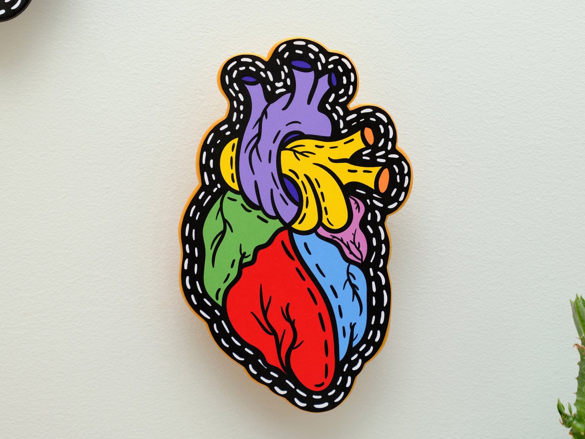 Handmade Wall Art Decor Original Tattoo Inspired Anatomical Heart Weird Statement Lightweight Plastic Wall Hanging