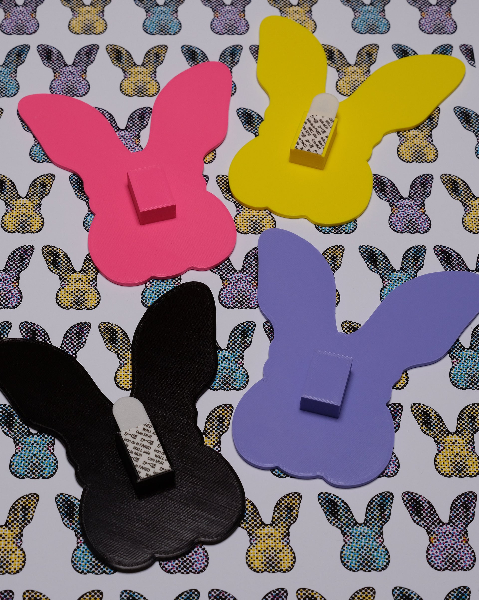 Handmade Original Pastel Punk Peeps Goth Bunny Rabbit Weird Easter Spring Animal Lightweight Plastic Wall Hanging