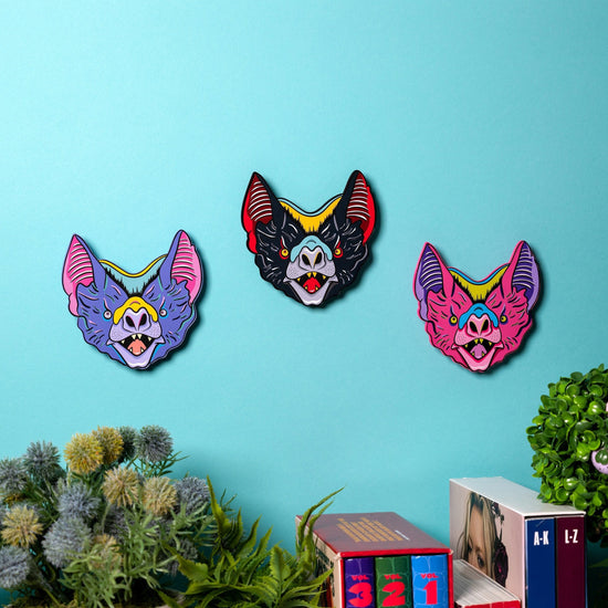 Handmade Original Weird Wall Art Decor Tattoo Bat Punk Statement Lightweight Plastic Wall Hanging Command Strip