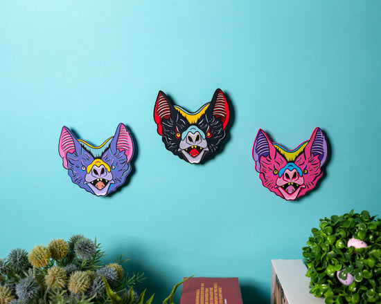 Handmade Original Weird Wall Art Decor Tattoo Bat Punk Statement Lightweight Plastic Wall Hanging Command Strip