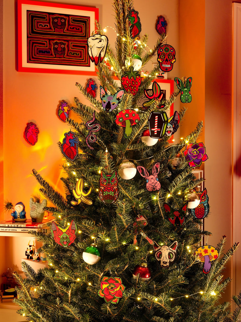 Handmade Original Punk Peepz Rabbit Animal Ornament Spookmas Holiday Festive Christmas Lightweight Spooky PLA Plastic Made In USA